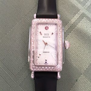 Michele Diamond Deco Watch + 3 Auth Michele Bands